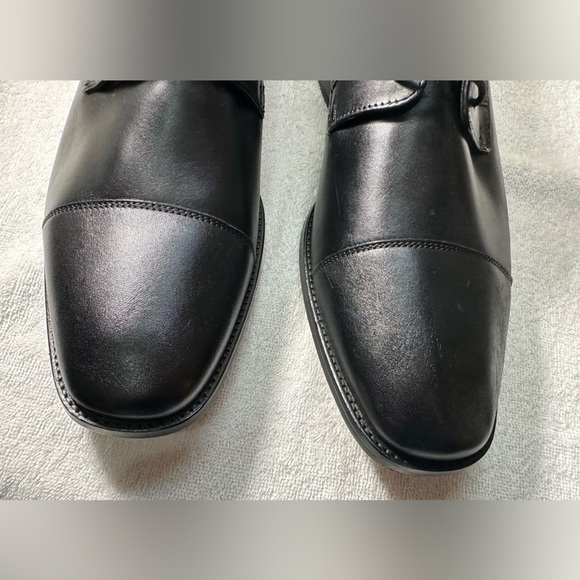 NWOT Black Leather Oxford Shoes Sleek Design - Picture 9 of 12